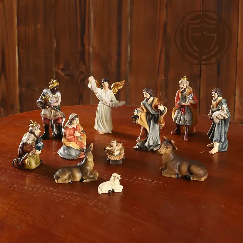 11-Piece Classic Nativity Scene Set - Frost Moment