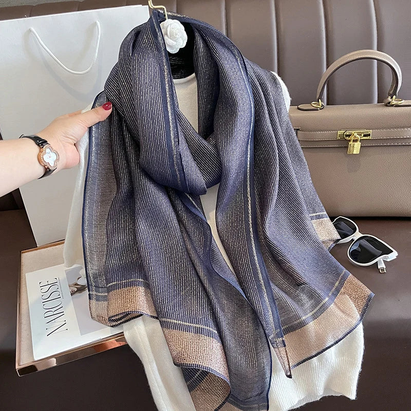 2023 New Women Scarf Winter Warm Solid Silk Wool Shawls Lady Wraps Bufanda Floral Pashmina Luxury Embroidery Warn Scarves