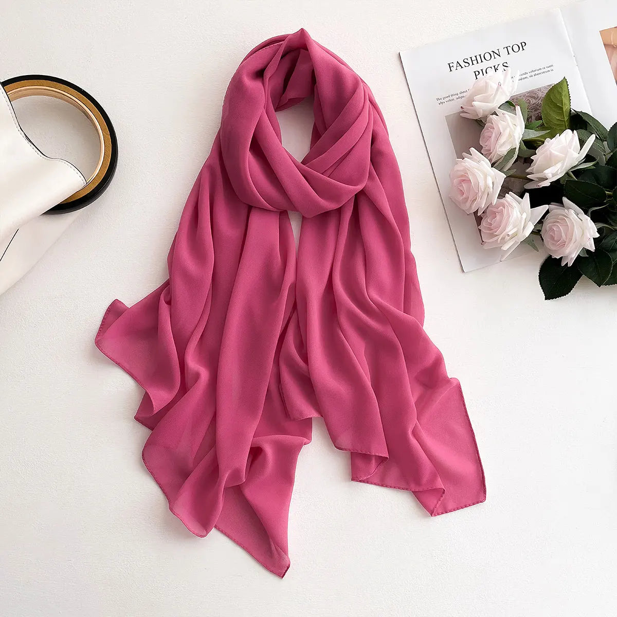 2025 Women Chiffon Hijab Scarf Premium Chiffon Muslim Hijabs Plain Good Stitching Maxi Wrap Musulman Femme Solid Color Shawls