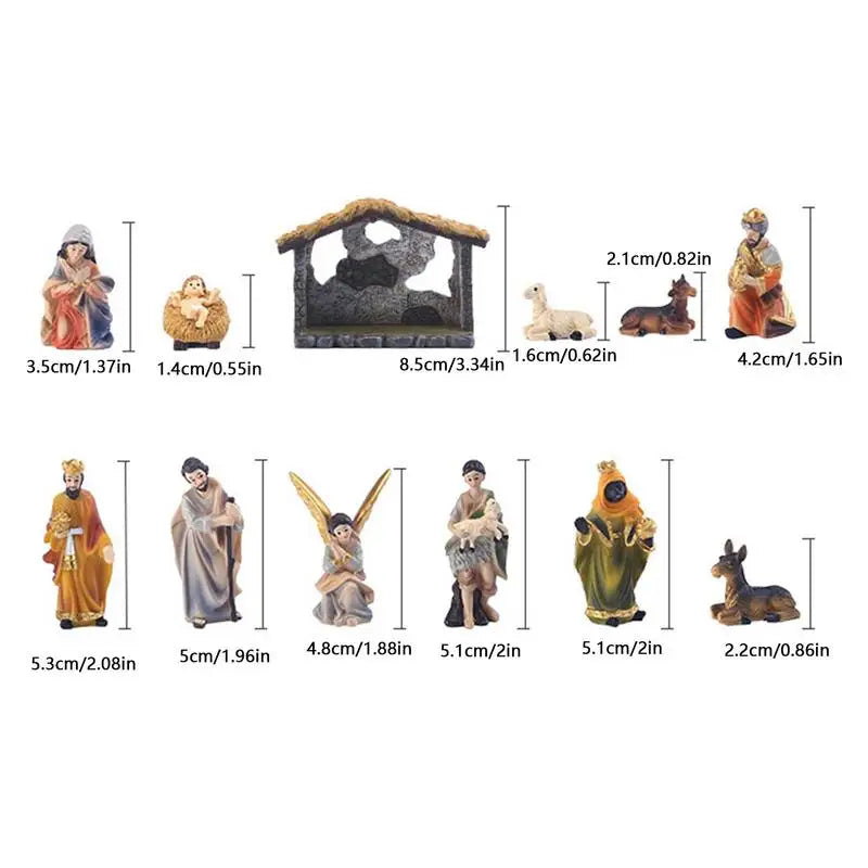 Classic 12-Piece Christmas Nativity Set